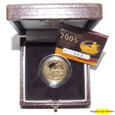 2005 Gold Proof 1/4 oz Britannia - New Design